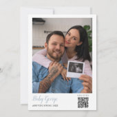 Sein QR-Foto für das junge Blue Bow Baby Einladung (Rückseite)