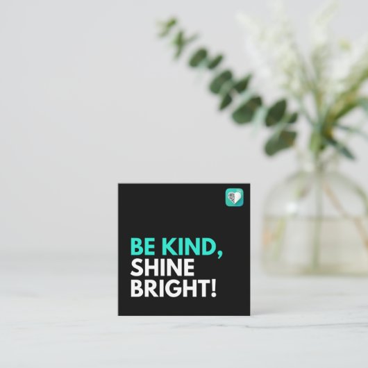 SEIN, SCHEIN HELL! QUADRATKARTE QUADRATISCHE VISITENKARTE (Stehend Vorderseite)