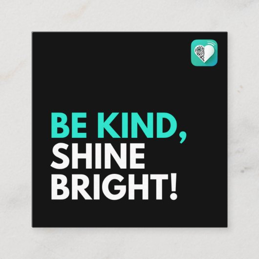 SEIN, SCHEIN HELL! QUADRATKARTE QUADRATISCHE VISITENKARTE (Vorderseite)