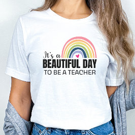 Sein schöner Day Teacher Rainbow T - Shirt