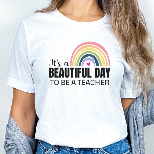 Sein schöner Day Teacher Rainbow T - Shirt