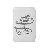 Sein Schwarz Moderner Text und weißes geometrische Badematte (Vorderseite Vertikal)