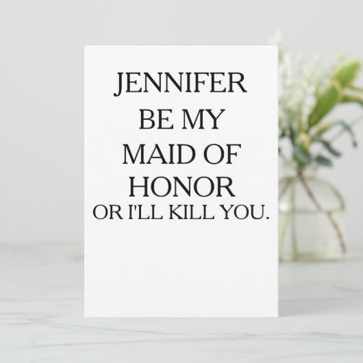 SEIN SIE MEINE TRAUZEUGIN ODER ICH WERDE KEIN| Tra Einladung (Stehend Vorderseite)