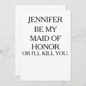 SEIN SIE MEINE TRAUZEUGIN ODER ICH WERDE KEIN| Tra Einladung (Vorne/Hinten)