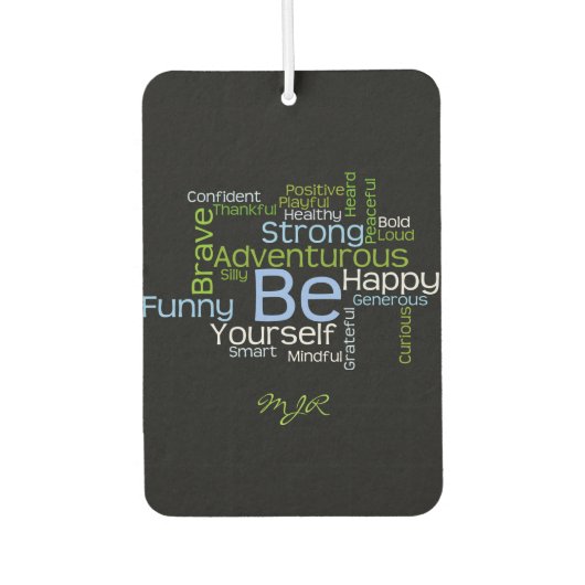 SEIN Sie selbst Inspiration Word Cloud Autolufterfrischer (Vorderseite)