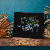 SEIN Sie selbst Inspiration Word Cloud Fotoplatte (Seite)