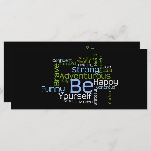 SEIN Sie selbst Inspiration Word Cloud Lesezeichen (Vorne/Hinten)