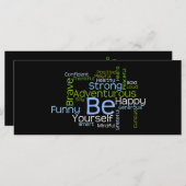 SEIN Sie selbst Inspiration Word Cloud Lesezeichen (Vorne/Hinten)