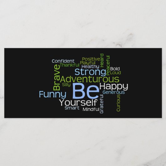 SEIN Sie selbst Inspiration Word Cloud Lesezeichen (Vorderseite)