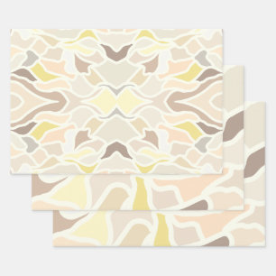 Sein so ivory geometrisches Abstraktes Muster Geschenkpapier Set