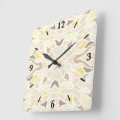 Sein so ivory geometrisches Abstraktes Muster Quadratische Wanduhr (Winkel)
