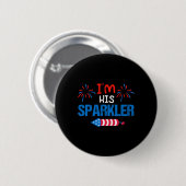 Sein Sparkler Niedlich 4. Juli Matching Couple für Button (Vorne & Hinten)