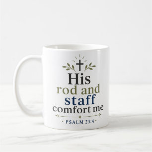 Sein Stab Und Seine Stütze Trösten Mich Eleganter Kaffeetasse