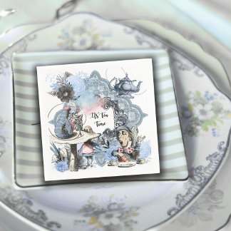 Sein Teezeit Staub Blue Alice Wonderland Serviette