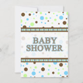 Sein Tupfen eine Jungen-Babypartyeinladung Einladung (Rückseite)