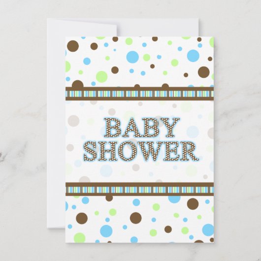 Sein Tupfen eine Jungen-Babypartyeinladung Einladung (Rückseite)