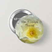 Sein und ihr Name für immer! Knöpfe Rose Blume Bri Button (Vorne & Hinten)