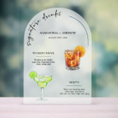 Sein und ihr Trauungszeichen "Drinks" Acrylschild (Neutral)