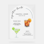 Sein und ihr Trauungszeichen "Drinks" Acrylschild (Vorderseite)