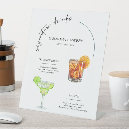 Sein und ihr Trauungszeichen "Drinks" Sockelschild (In Situ)