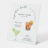 Sein und ihr Trauungszeichen "Drinks" Sockelschild (Vorderseite)