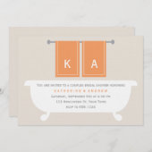 Sein und ihrs Tuch-Brautparty {orange} Einladung (Vorne/Hinten)