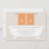 Sein und ihrs Tuch-Brautparty {orange} Einladung (Vorderseite)