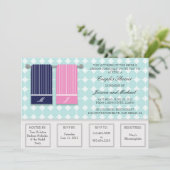 Sein und ihrs Tuch-moderne Paar-Dusche Einladung (Stehend Vorderseite)