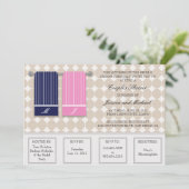 Sein und ihrs Tuch-moderne Paar-Dusche Einladung (Stehend Vorderseite)