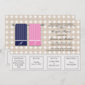 Sein und ihrs Tuch-moderne Paar-Dusche Einladung (Vorne/Hinten)