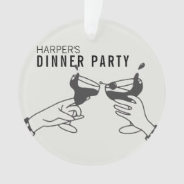 Sein und Schwarzer Retro Illustration Abendessen P Ornament