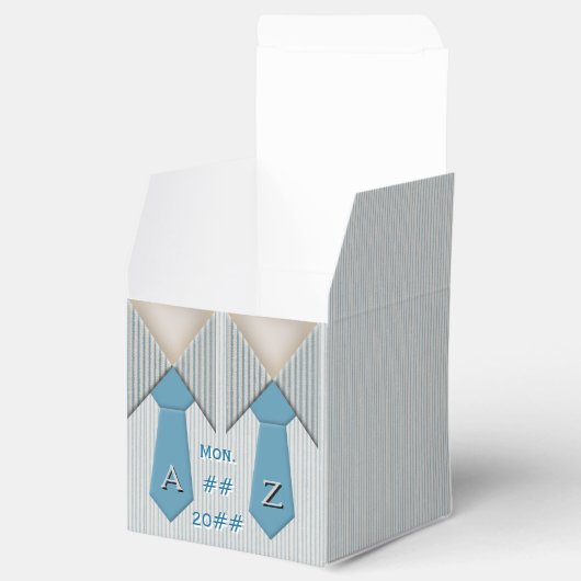 Sein und Sein blauer Oxford Pinstripe Geschenkschachtel (Geöffnet)