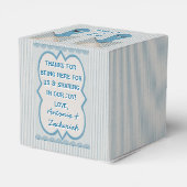 Sein und Sein blauer Oxford Pinstripe Geschenkschachtel (Rückseite)