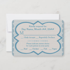Sein und Sein blauer Oxford Pinstripe RSVP Karte