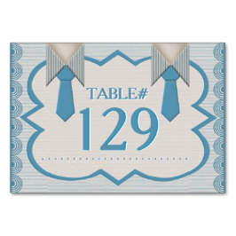 Sein und Sein blauer Oxford Pinstripe Tischnummer