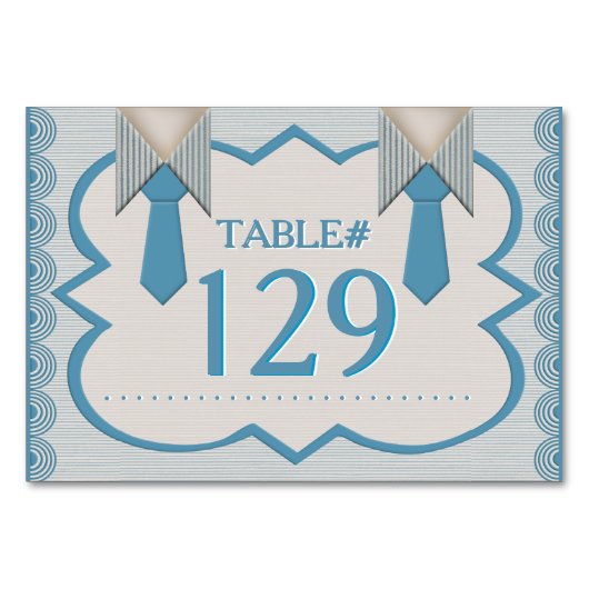 Sein und Sein blauer Oxford Pinstripe Tischnummer (Vorderseite)
