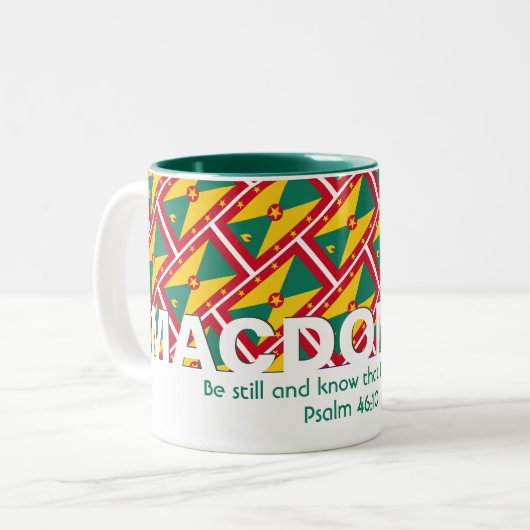 SEIN UND WISSEN | PERSONALISIERT | GRENADA FLAG ZWEIFARBIGE TASSE (Vorderseite Links)