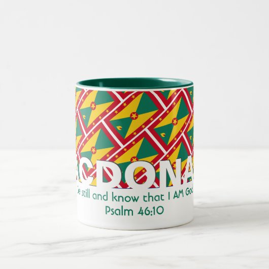 SEIN UND WISSEN | PERSONALISIERT | GRENADA FLAG ZWEIFARBIGE TASSE (Mittel)