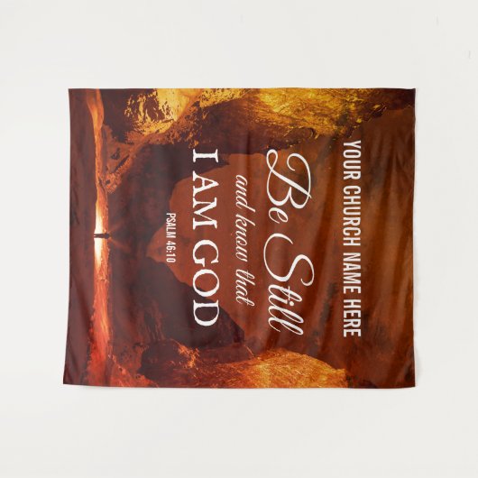 SEIN UND WISSEN Psalm 46:10 Kirchenmauer Kunst Wandteppich (Vorderseite (Horizontal))