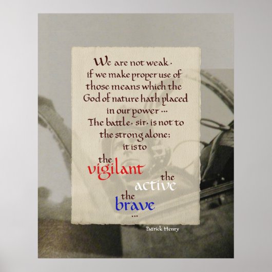 SEIN VIGILANT PATRICK HENRY QUOTE MIT PILOT POSTER (Vorne)