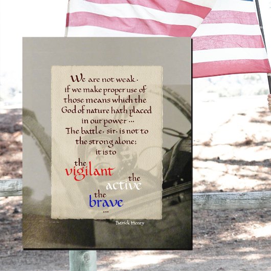 SEIN VIGILANT PATRICK HENRY QUOTE MIT PILOT POSTER