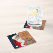 Sein Weihnachtsname Rechteckiger Pappuntersetzer (Vor Ort)