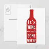 Sein Wein 'o Clock irgendwo Postkarte (Vorne/Hinten)