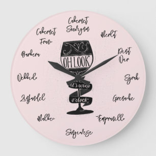 Sein Wein O'clock Große Wanduhr