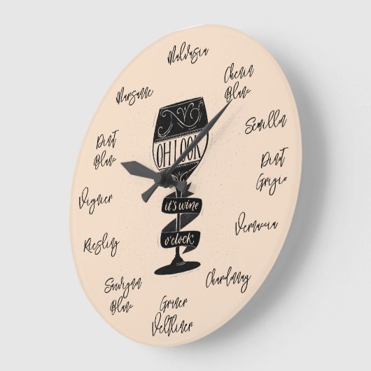 Sein Wein O'clock Große Wanduhr (Winkel)