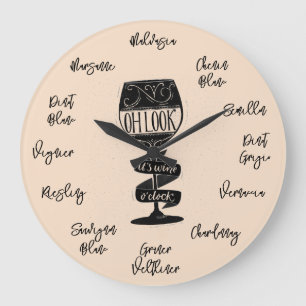 Sein Wein O'clock Große Wanduhr