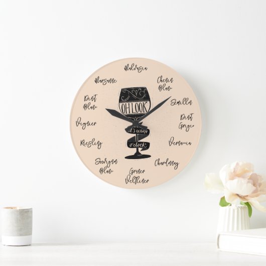 Sein Wein O'clock Große Wanduhr (Zuhause)