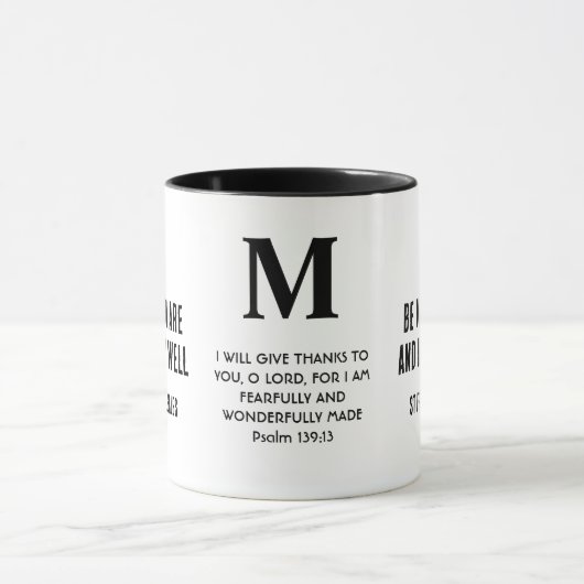 SEIN, WER SIE SIND Inspiration Christlich Monogram Tasse (Zentrum)