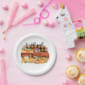 Sein Zitat vom Herbst | Vintager Lastkraftwagen mi Pappteller (Party)