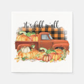 Sein Zitat vom Herbst | Vintager Lastkraftwagen mi Serviette (Vorderseite)